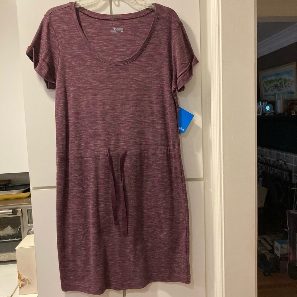 Columbia T-Shirt Dress with Drawstring Waist Purple - Med NWT - Picture 9 of 9